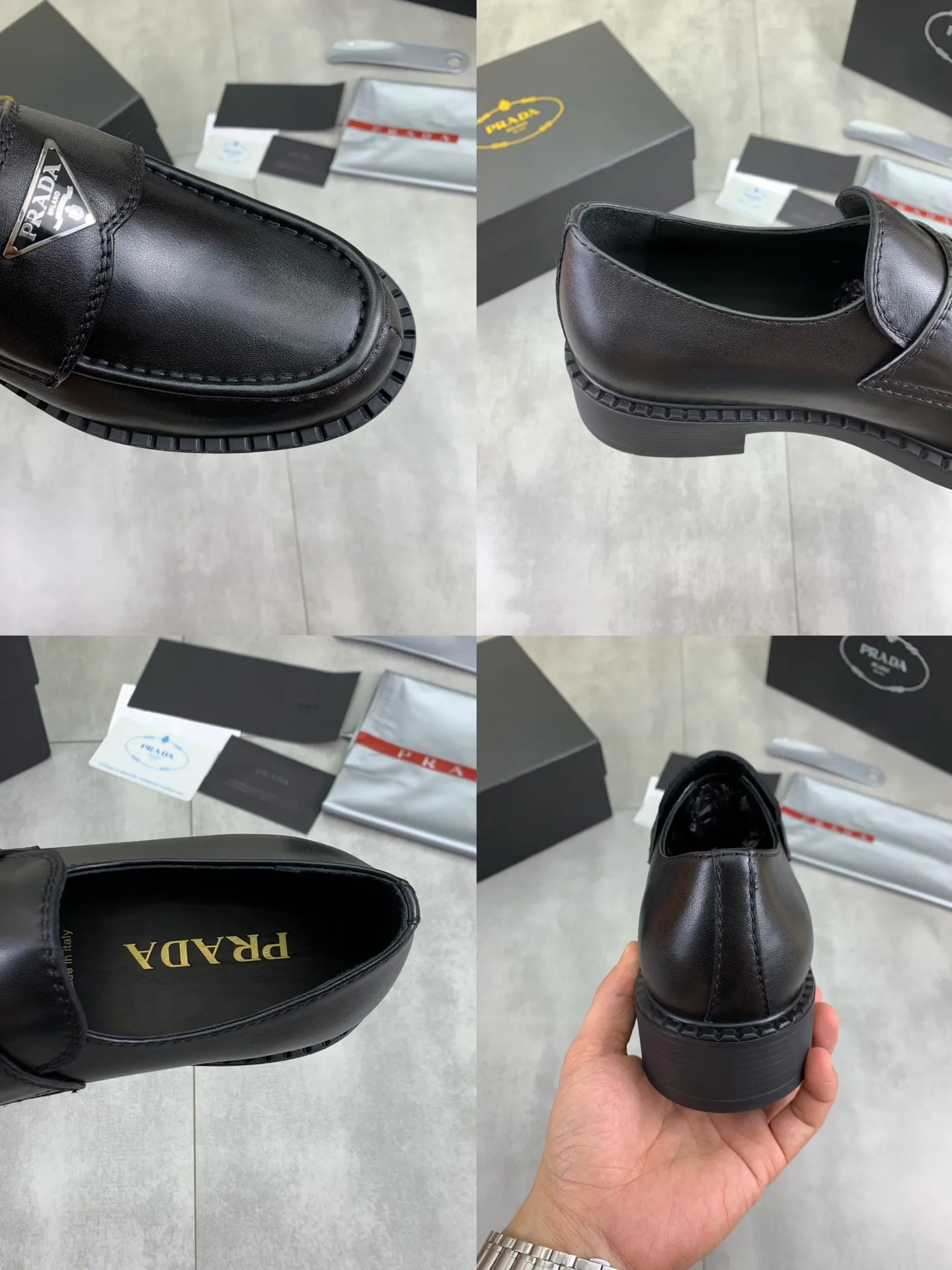 Factory price P800 💰Original quality, top version🔱 ＰＲＡＤＡPrada. Men's business casual leather shoes, top quality cow leather. 1:1 shipment ⬆️Luxurious and noble, all made of imported original first-layer fine suede cowhide, just to create a more comfortable wearing experience. Upper: original comfortable open-edge bead-rubbed calfskin ➕Top imported water-dyed full cow lining, original high-end lightweight and comfortable TPU combination bottom ✔️Code number: 39-44 (38 45 Can be customized)